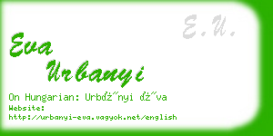 eva urbanyi business card